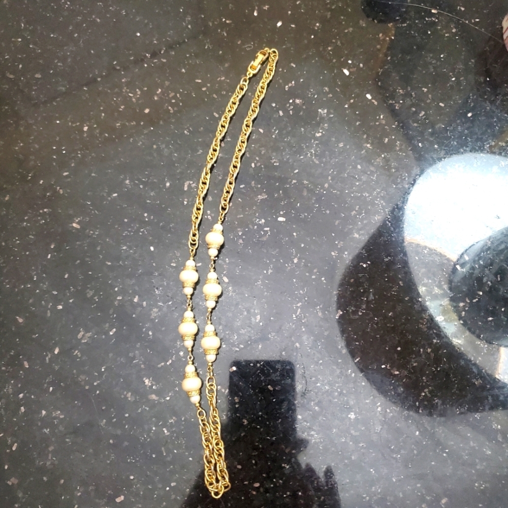 Mid-century modern gold filled faux pearls costume jewelry Napier like - Picture 1 of 4